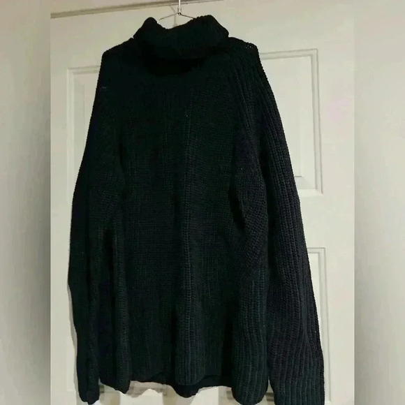Goodthreads Women's Cotton Shaker Stitch Turtleneck Sweater Black Size XXL NNT - Picture 7 of 8